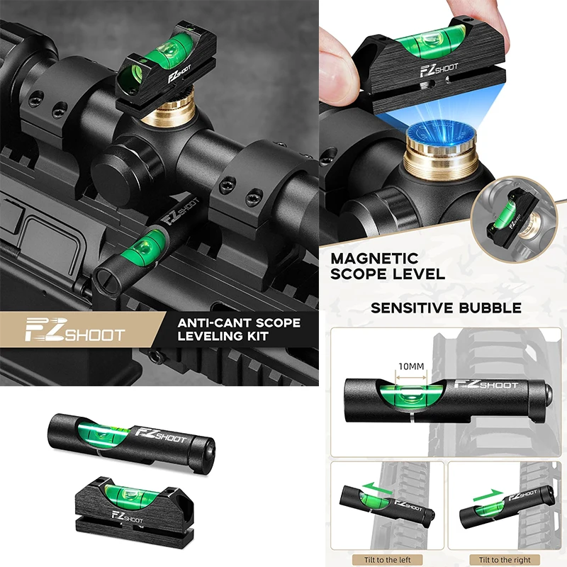 EZshoot Scope Leveling Kit Precision Scope Bubble Level and Universal Magnetic Optics Mounting Kit Reduce Long Distance Errors