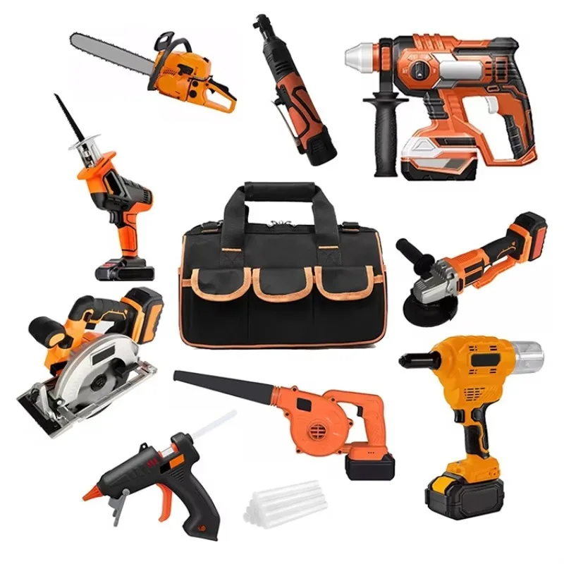 

Wholesale Electric Blower Electric Drill Set Nail Drill Lithium Ion Battery Charger Tools Set