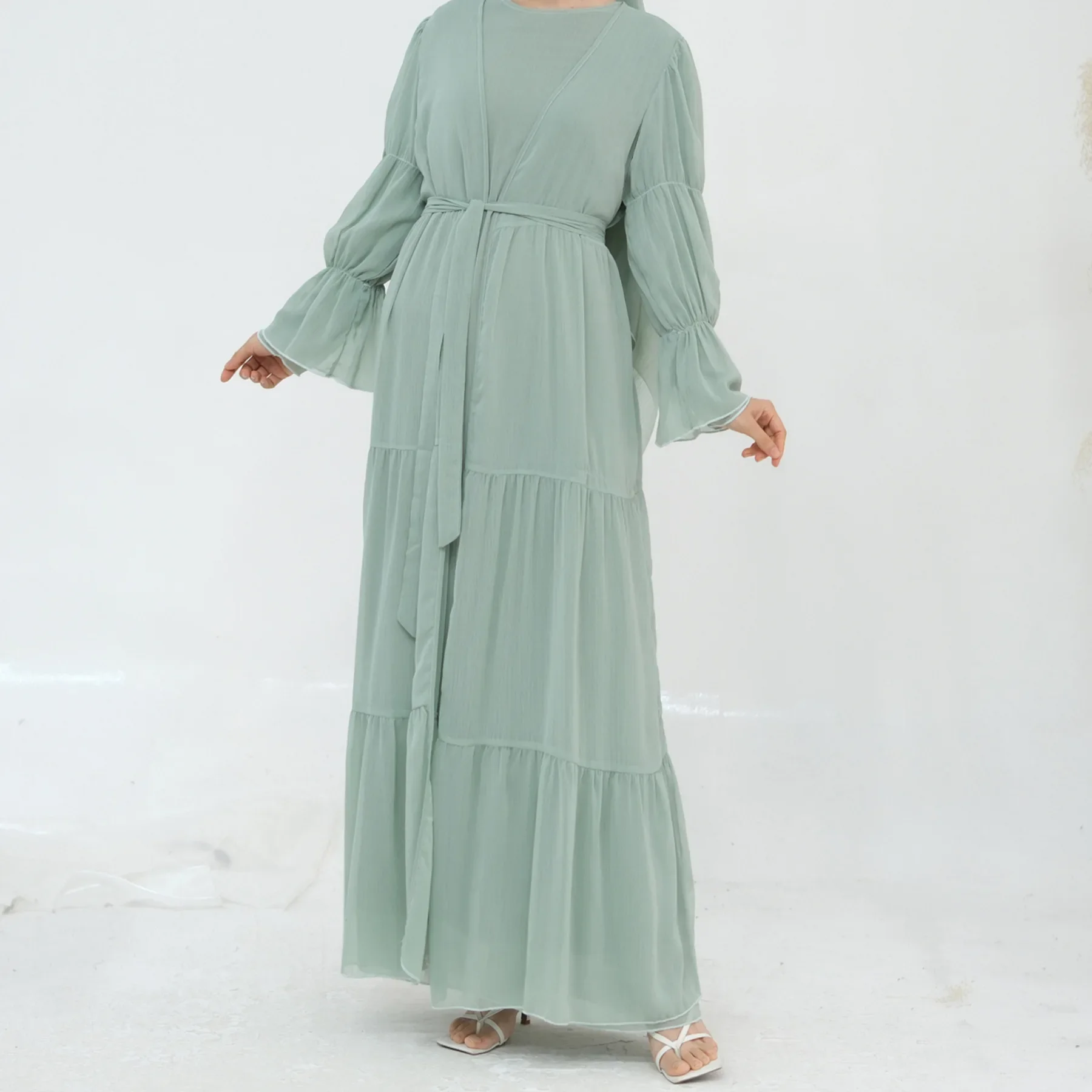 

Комплект из 2/3 предметов, мусульманская Абая, женское платье-хиджаб, кимоно, кардиган, турецкий кафтан, Ид Рамадан Kebaya, кафтан, марокканский женский халат, платье