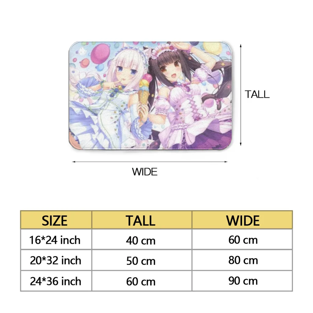 Anime Nekoparas Kawaii Cute Room Rug   Carpet Flannel  Interior Home Decorations Dressing