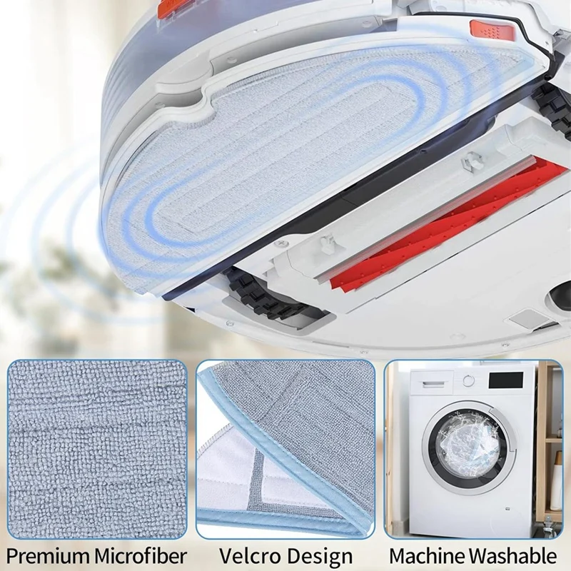 YCOC-For Roborock S7 Maxv Ultra S7 Pro Ultra جهاز آلي لتنظيف الأتربة فرشاة جانبية رئيسية فلتر Hepa ممسحة قماش أكياس الغبار الملحقات