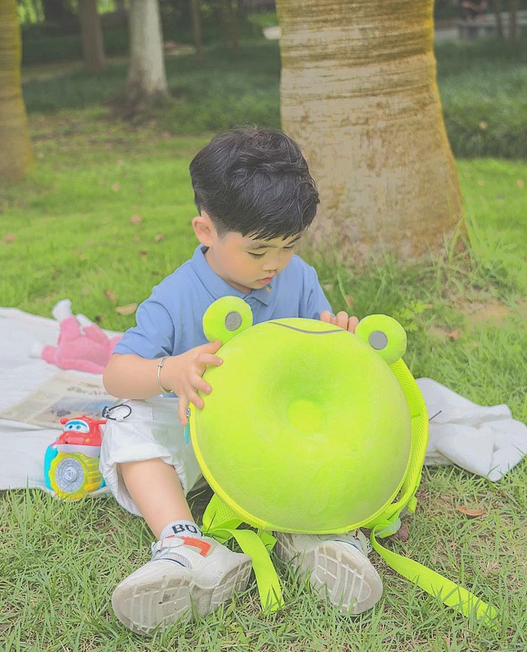 

Children's Animal Backpack Primary School Backpack For Child Outing Cartoon Plush Backpack,Kids backpack,Frog