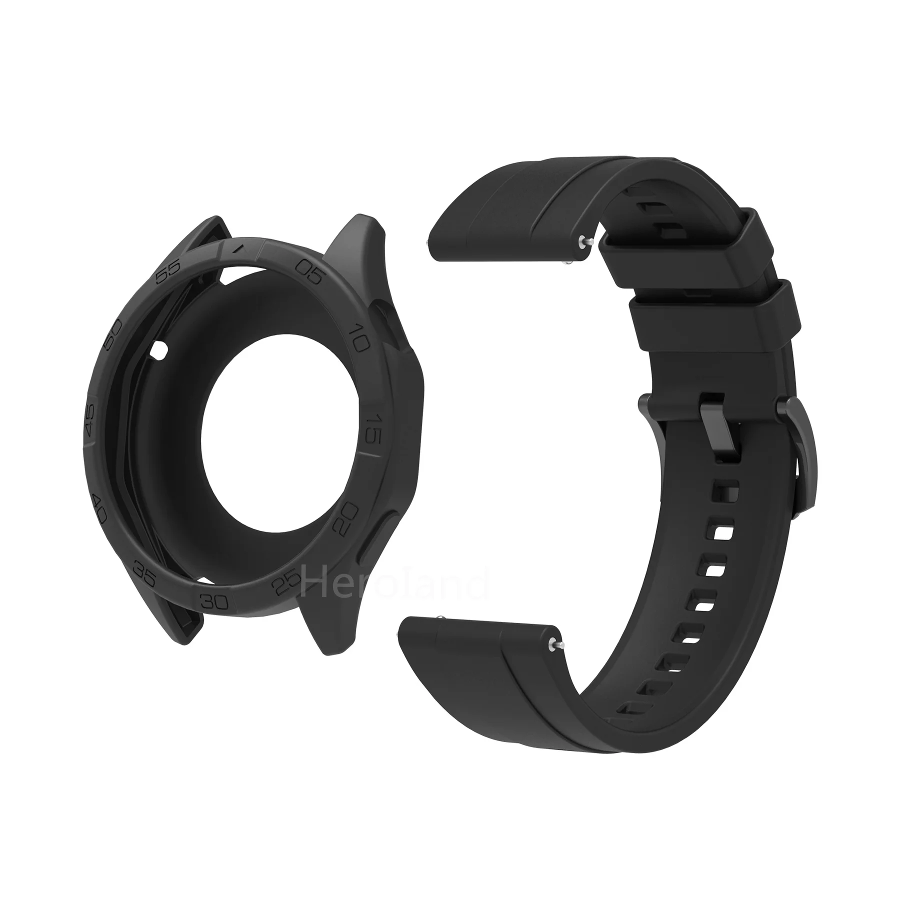 Pulseira de Silicone para Huawei Watch, Strap, Pulseiras, Pulseira, Band, Case da mesma cor, GT 4, 46mm, GT4, 46mm