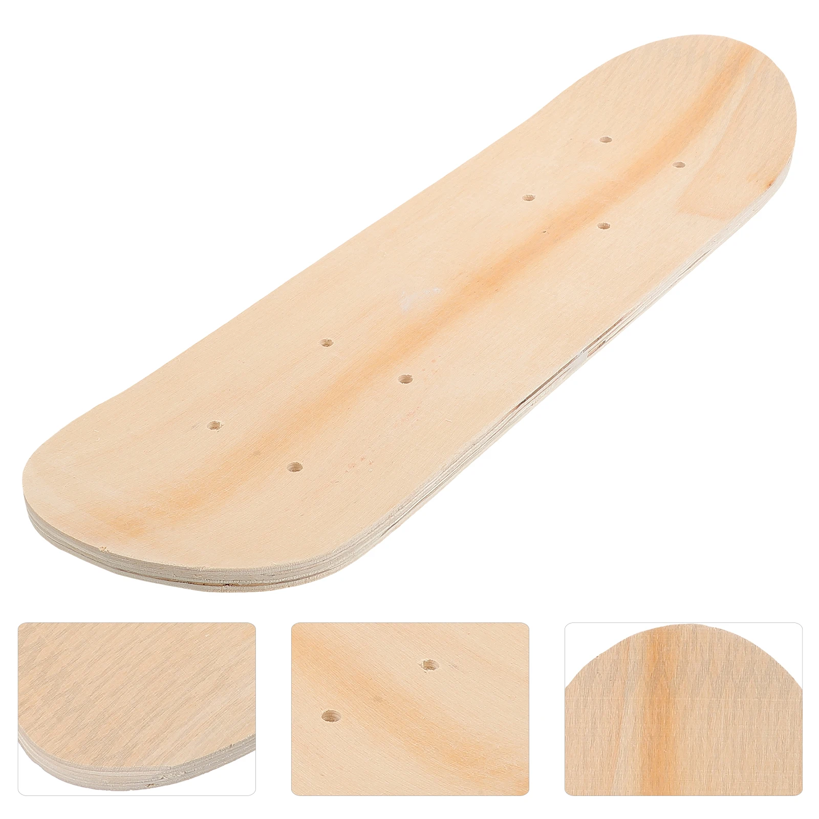 

DIY Blank Skateboard Deck 43CM Sturdy Durable Unfinished Wooden Surface for Children Adults Skateboarding Accessories