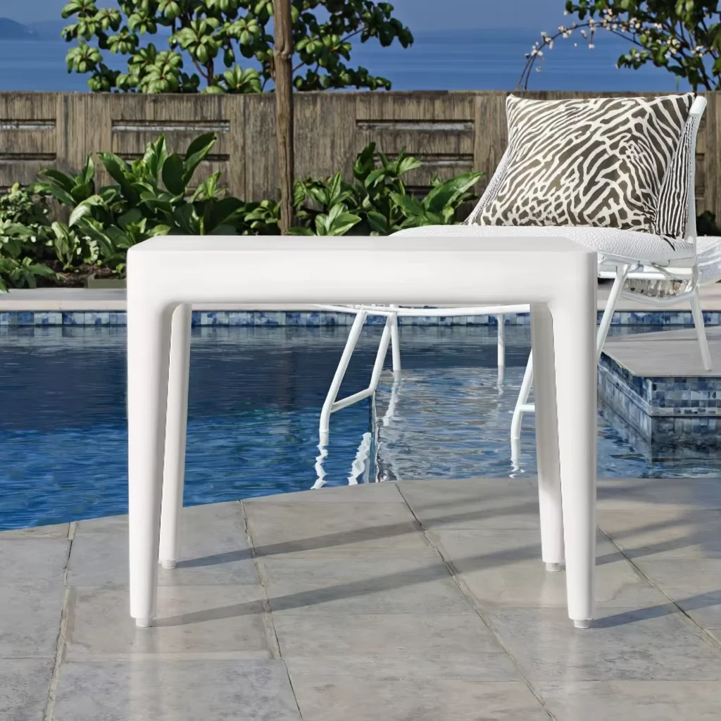 

#Green High End Outdoor Hotel Patio Aluminum Furniture Narrow Side Table