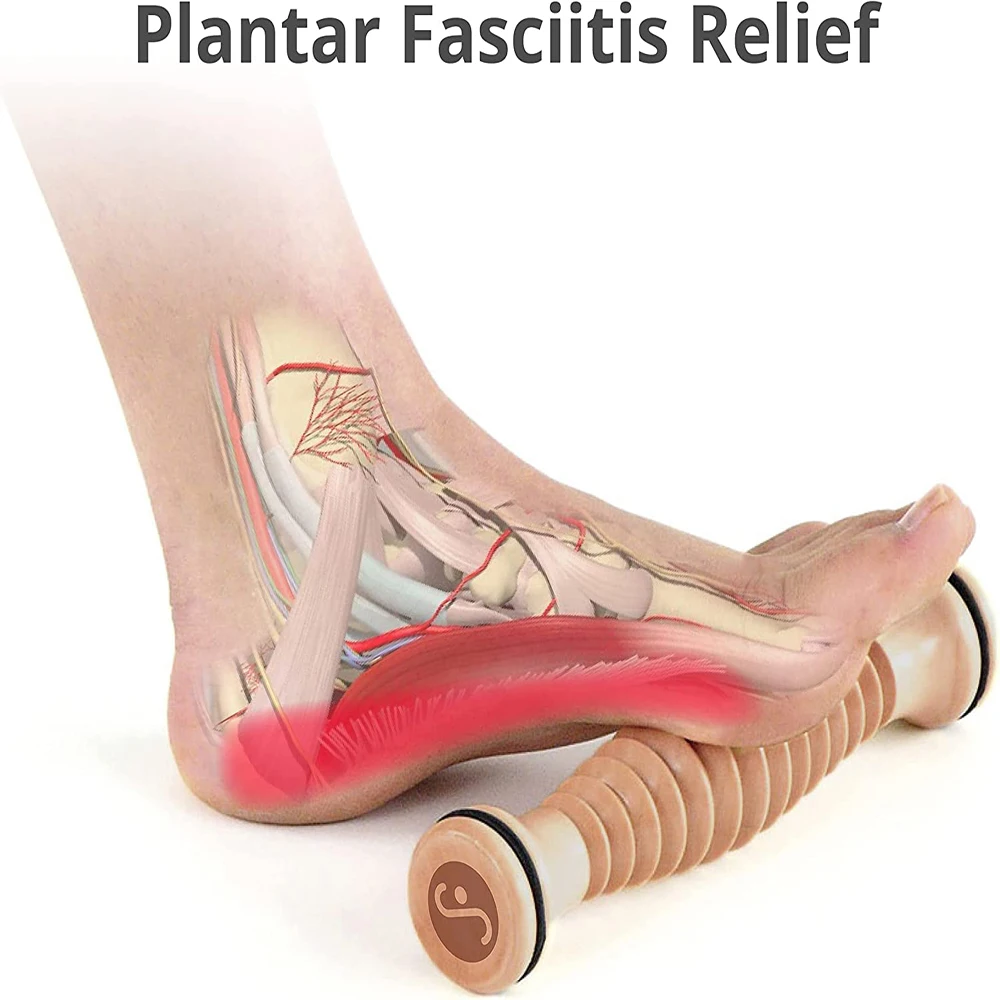 Wooden Foot Roller, Foot Massager for Plantar Fasciitis, Stress Relief, Relaxation