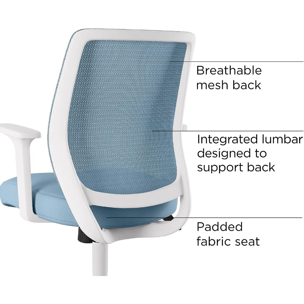 & Scale Staples Essentials Ergonomic Fabric Swivel Task Chair, Seafoam (UN60409)