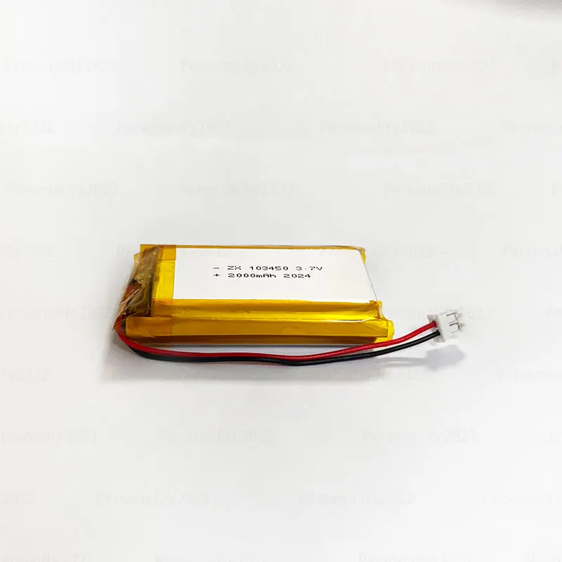 Batterie aste au lithium polymère pour instruments de massage, enregistreurs de voiture, navigateurs GPS, 24.com, 103450 Lipo, 2000mAh, 3.7V