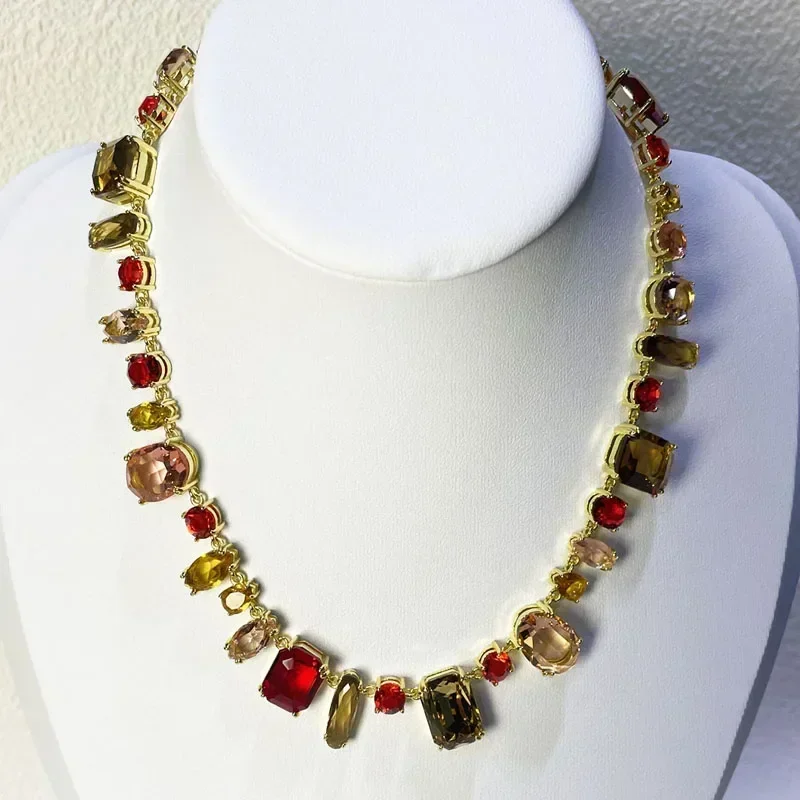 

Original 2025 Exquisite Agate Crystal Necklace Earrings Bracelet Ring for Women High-end Jewelry Set Commemorative Gift