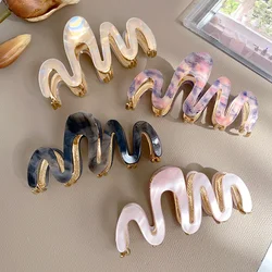1pc New Acetic Acid Shark Clip High Quality Metal Grip Clip Wave Fashion Hair Grip Women's Premium Sense