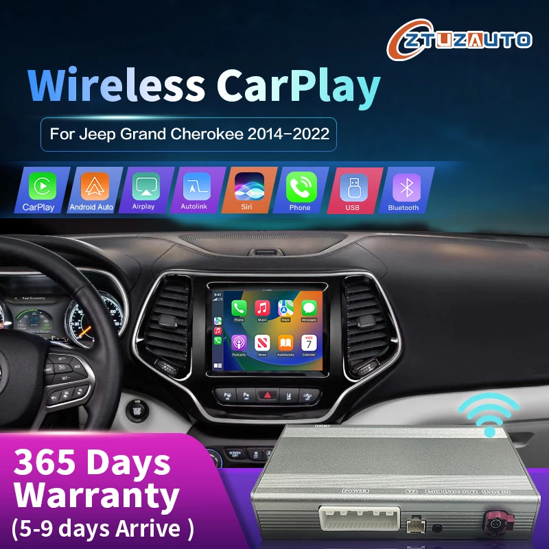 2024 Wireless apple CarPlay Activated for Jeep Grand Cherokee Android Auto Upgrade Retrofit Mirroring  Multimedia Navigation