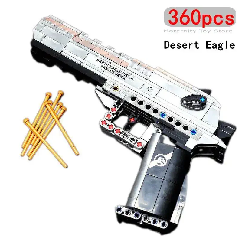 WW2 PPK Desert Eagle Military Series Bricks M92 Pistol USP Gun Model Bricks Building Blocks Zabawki dla dzieci Chłopiec Prezenty