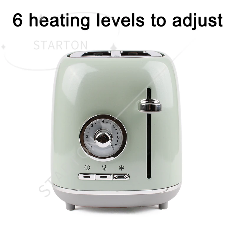 

Steel Bread Maker Timer Electric Toaster Sandwich Toast Oven Grill 2 Slices Slot Automatic Breakfast Baking Machine