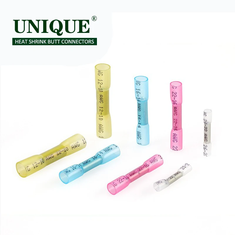 10/30/50/100PCS Heat Shrink Butt Wire Connectors AWG 24-10 0.3-6.0mm2 Waterproof Insulated Automobile Wire Cable Crimp Terminals