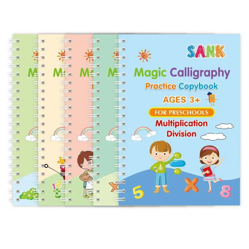 

Reusable Learning Letter English 3D Calligraphy Book Numbers Copybook Drawing Montessori Education for Kids Practice Book