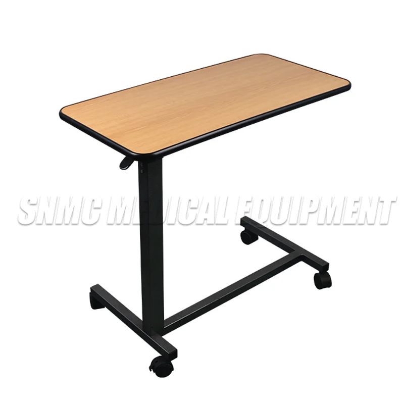 طاولة طعام مستشفى عالية المستوى قابلة للتعديل، طاولة سرير متحركة عالية السعة مع عجلات للاستخدام بجانب السرير للمريض