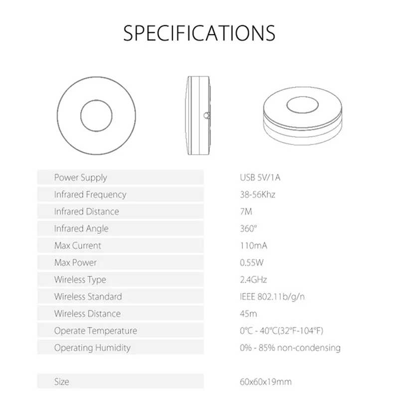 Tuya Smart Wifi RF IR التحكم عن بعد المنزل الذكي لمكيف الهواء جميع التلفزيون TV دعم Alexa Google Home-AAAE