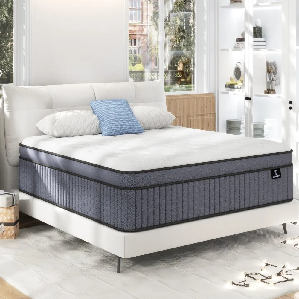 

14-inch enhanced firm king hybrid mattress with gel memory foam and independent support in a box