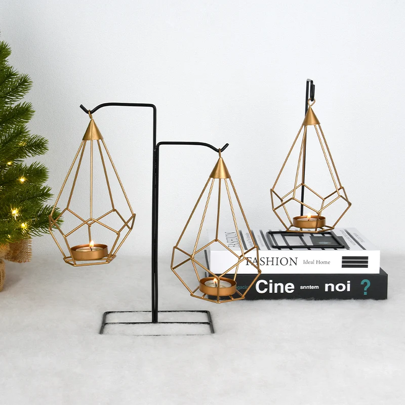 European style metal and iron candlestick light luxury aromatherapy desktop decoration candlelight dinner props