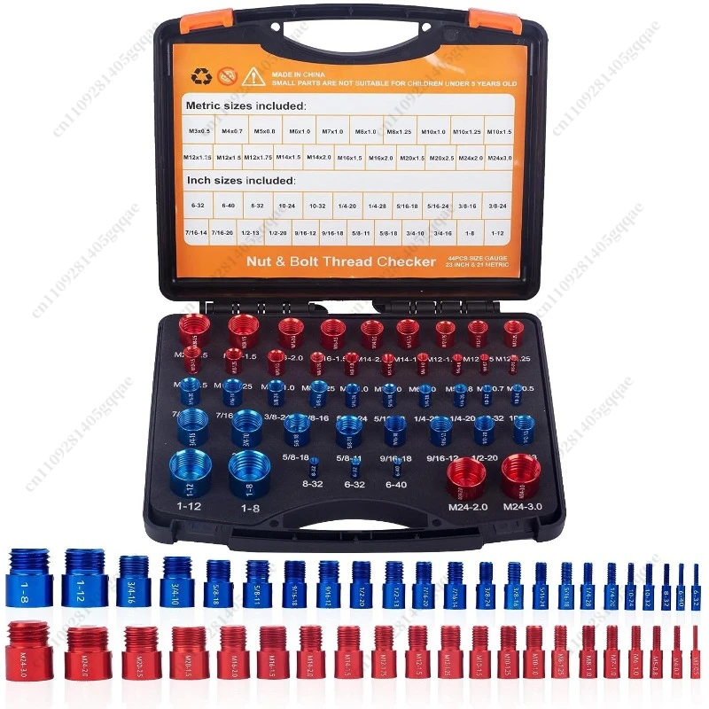 New Nut and Bolt Thread Checker Gauge, 52-Piece Metric and Imperial Screw Pitch Gauge Set for Industrial Maintenance