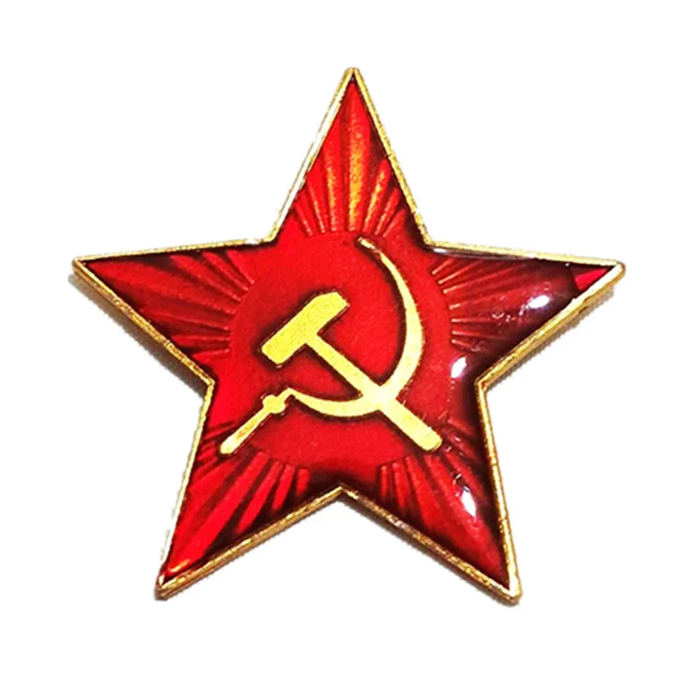Souvenir WWII USSR SOVIET MILITARY GARRISON EMBLEM CAP INSIGNIA BADGE RED STAR COCKADE