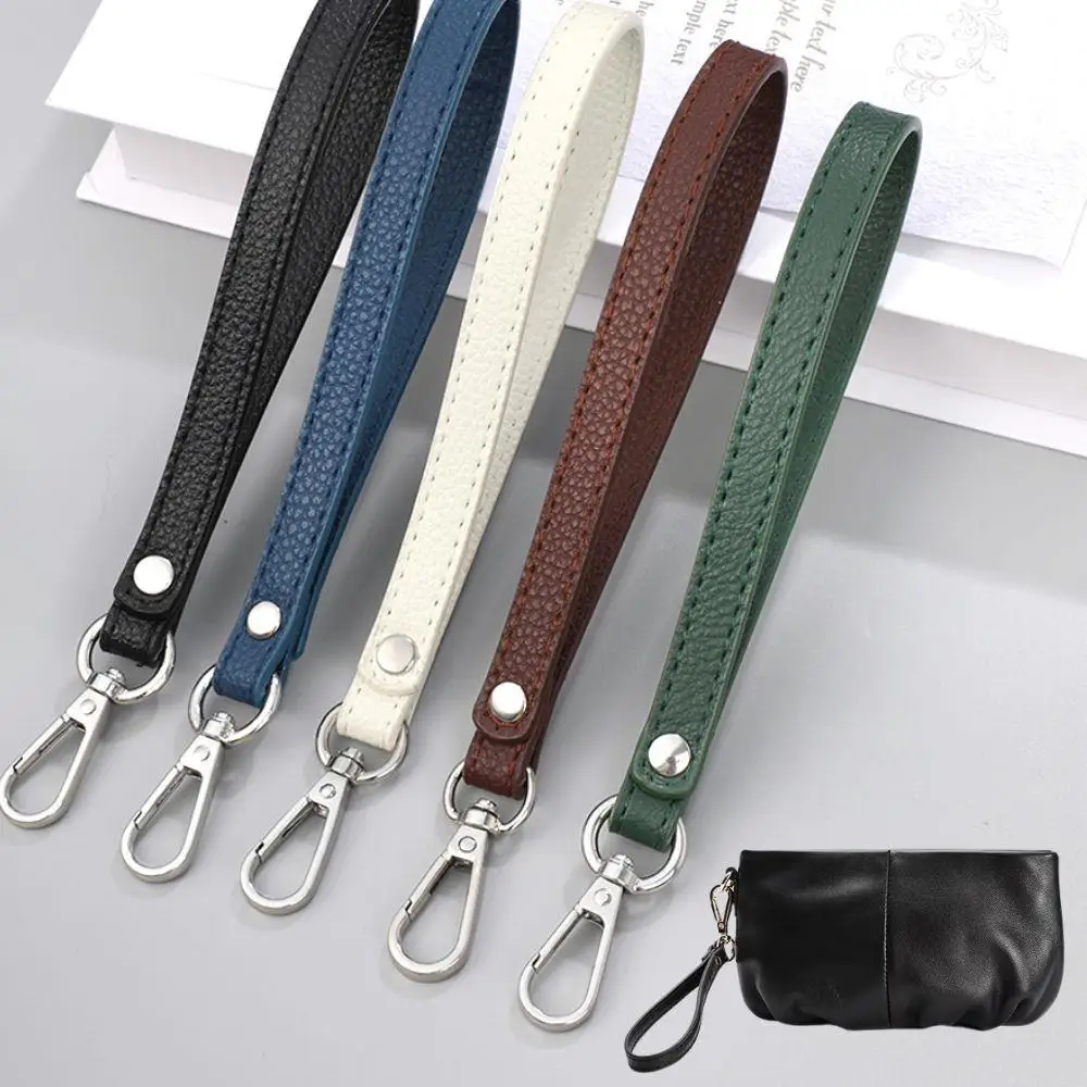 Pu Leather Women Purse Bag Strap Bag Handles DIY Replacement Wallet Hands-Free Wristlet Bag Handles Solid Color Simple Bag Belts