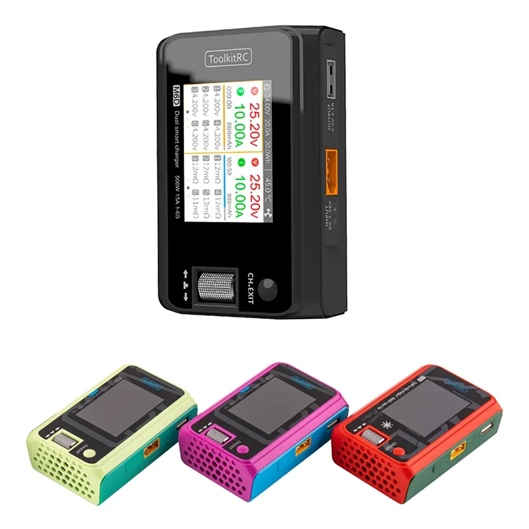 

«Балансировочное зарядное устройство ToolkitRC M6D мощностью 500 Вт — мощность 15 А для литий-полимерных аккумуляторов дрона»