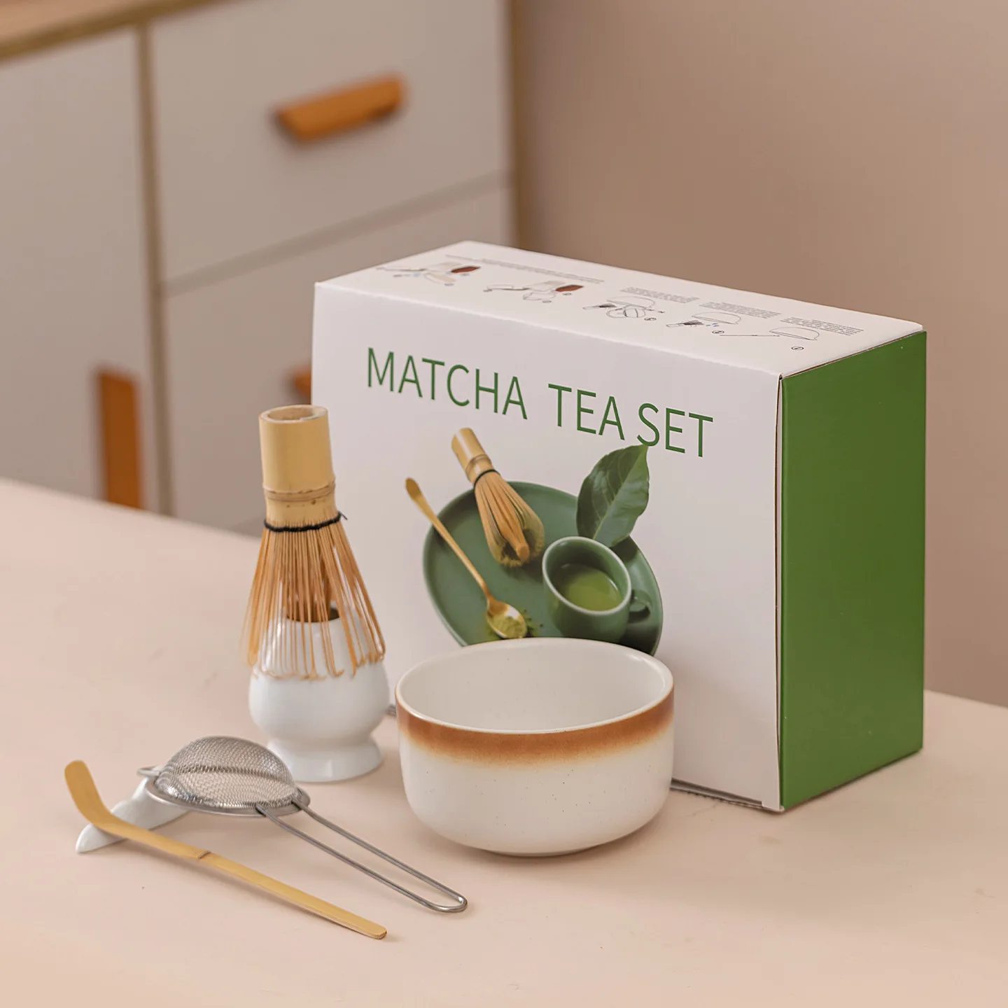 

5-7 шт./компл. японская чаша матча, ложка, чайный венчик, сито-сетка, идеальный подарок для церемонии, традиционное украшение, белая подарочная коробка