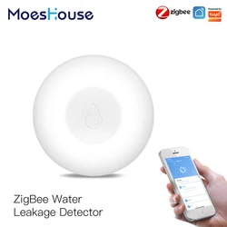 ZigBee Smart Flood Sensor Water Leakage Detector Flood Overflow Alert Security Alarm System Tuya/Smart Life App Remote Control