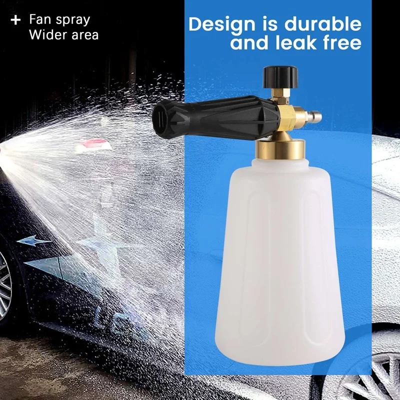 2L Snow Foam Lance With 1/4 Quick Connector Foam Cannon Pressure Washer Jet Wash Quick Release Adjustable 67 Oz Capacity Bottle