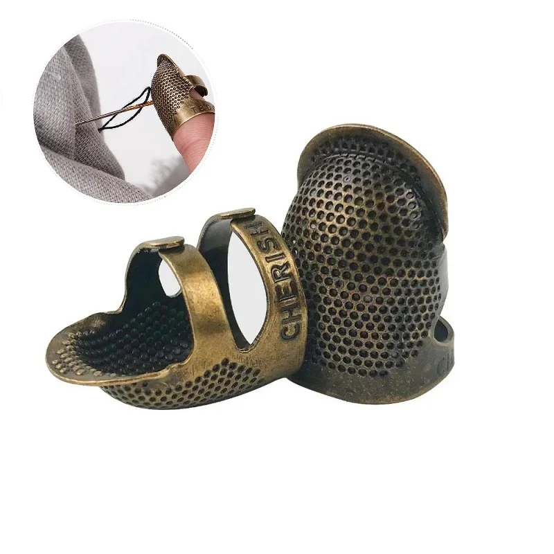 Copper Thimble Sewing Retro Finger Protector Anti Slip Ring For Protect Fingers During Sewing Sewing Supplies Sewing Kit