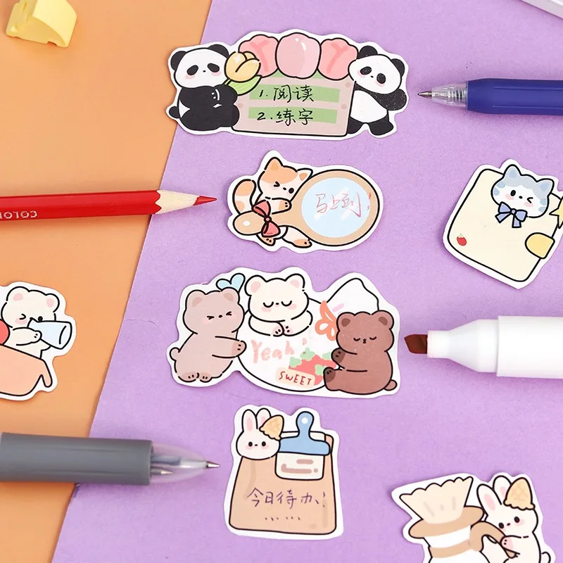 Mr. Paper 4 Style Cute Cartoon Rabbit Writing Tape Notes messaggi tag adesivi cancelleria Kawaii