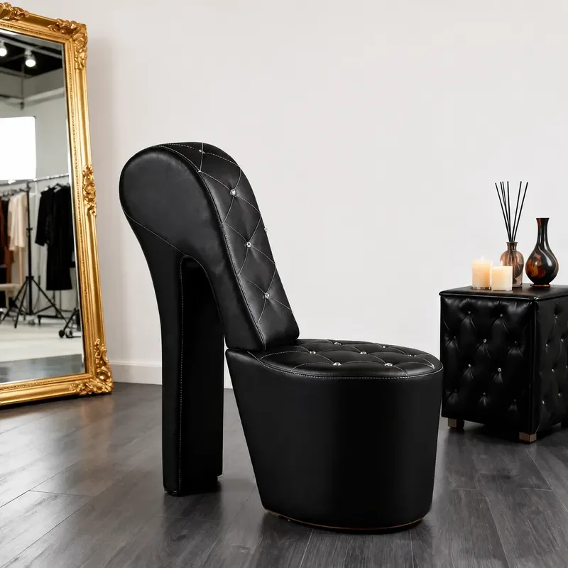 Creative High Heel Shaped Sofa Chair with Buckle Modern Hotel Reception Club Lounge Furniture Personalized Custom Design