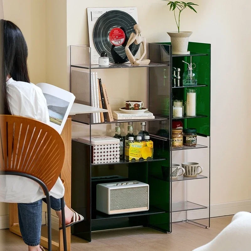 Shelf Floor to Floor Living Room Sofa Side Cabinet Bedroom Acrylic Storage Cabinet Clothing Store Display Cabinet