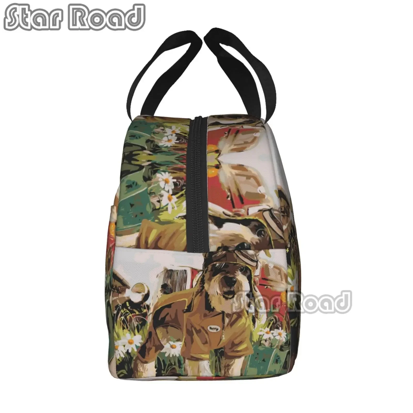 Kawaii Schnauzer Dog Lunch Bag Men Women Cooler Warm Insulated Cartoon Lunch Boxes for Work Workout Outdoors Picnic Beach Travel