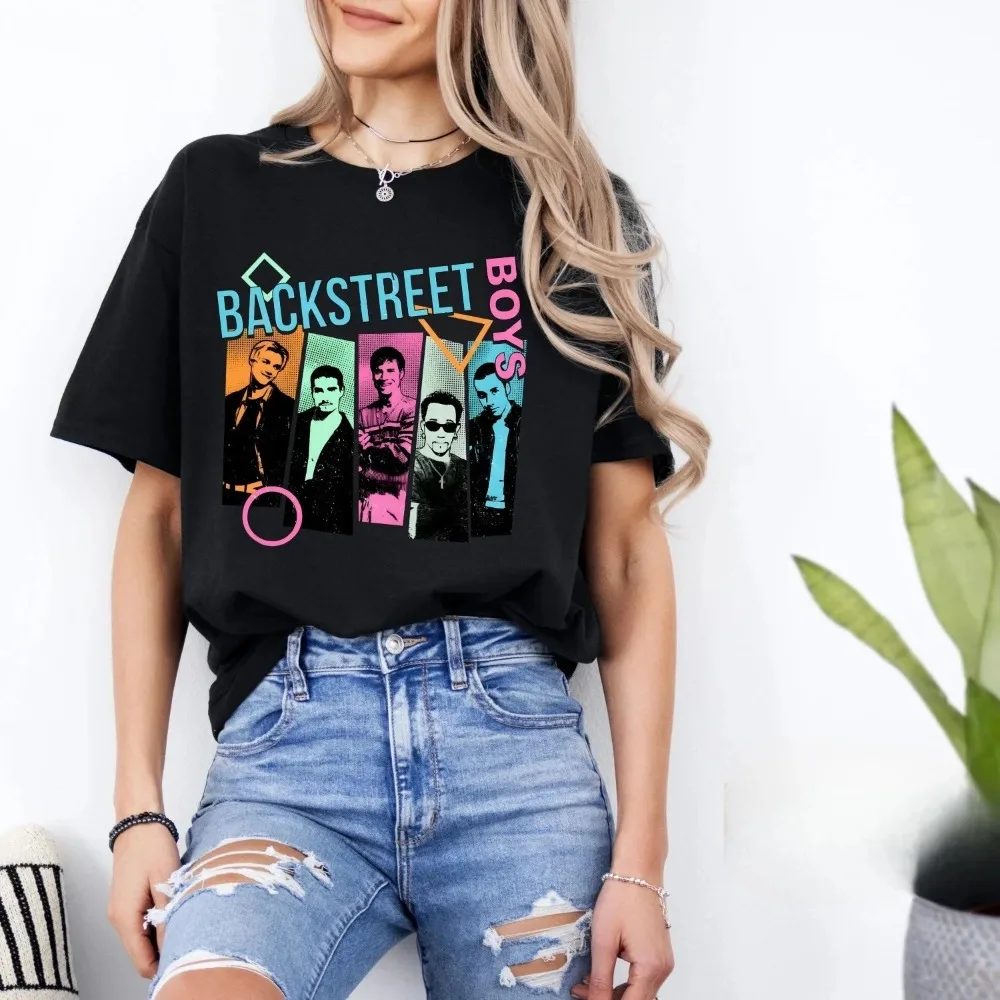 Pop Music Bring Memory Back Street Backstreet Boy Band BSB Rock T-Shirt Vintage Pop Round Neck Short Sleeve Retro Style Top