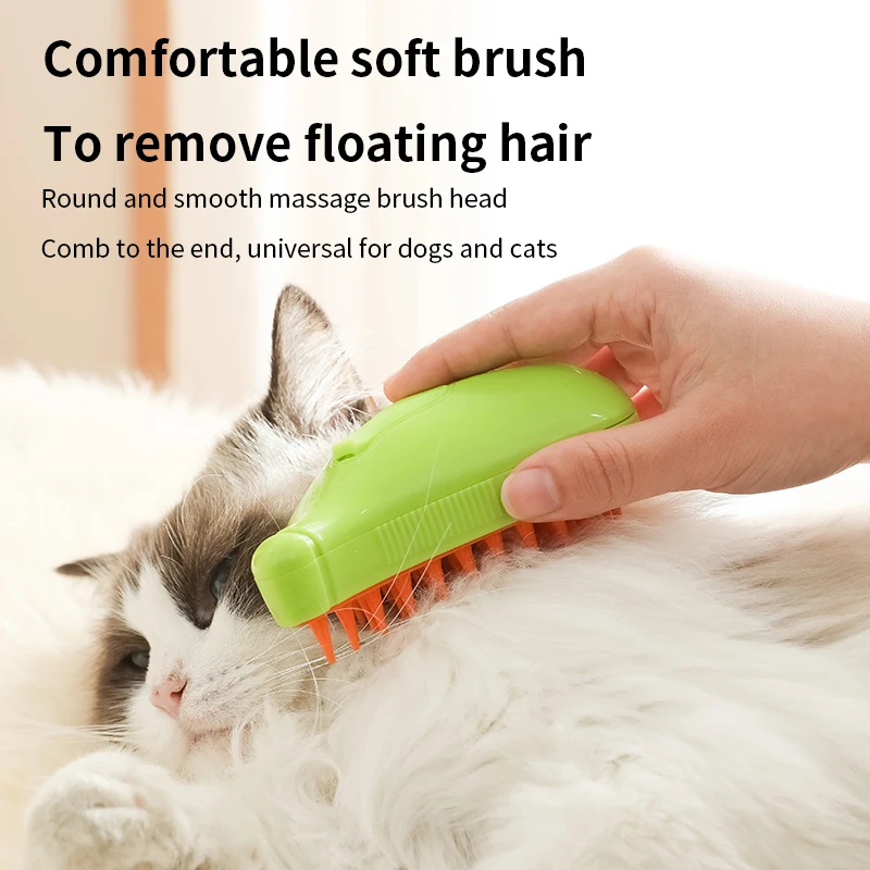 Dog and Cat Steam Brush Pet Electric Spray Massage Comb Anti-Flying Massage Bath Usb Charging Cat Brush Cat Grooming Comb