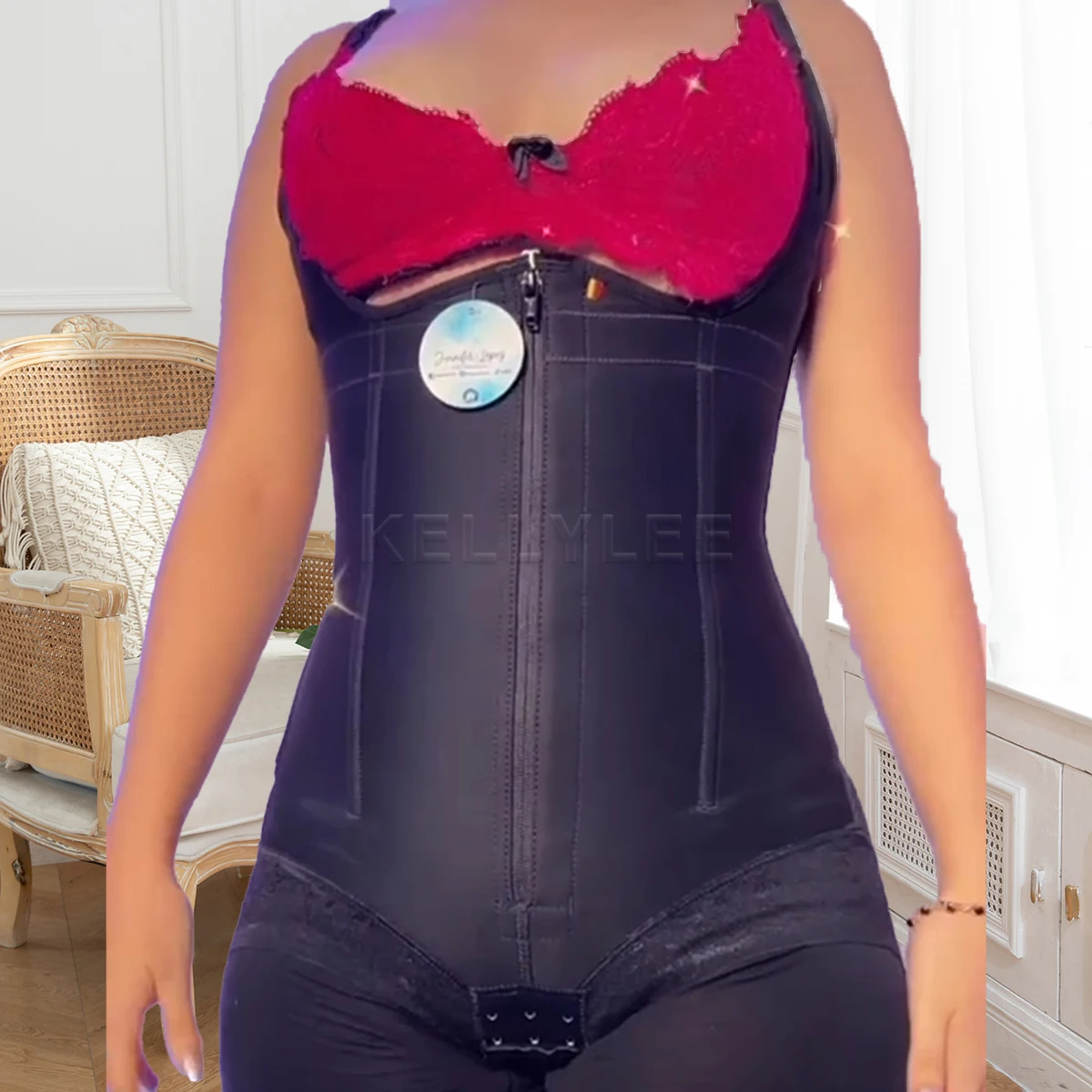 Super Tummy Control Zipper Shapewear Steel Bone Zip Triangle Bodysuit Fajas Belts for Women Fat Burning Slimming Body Shaper