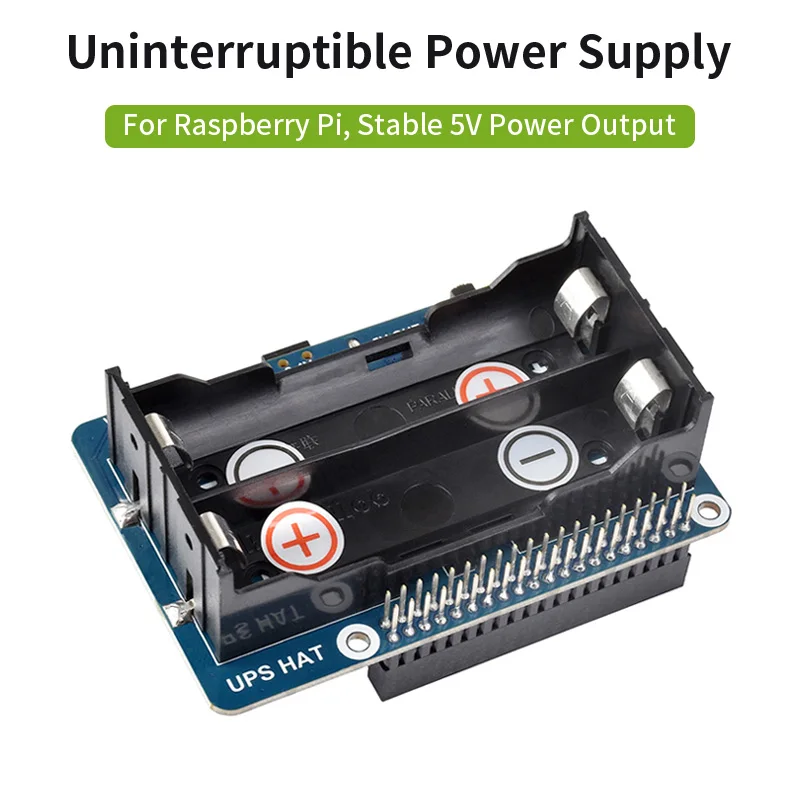 

Raspberry Pi Uninterruptible Power Supply UPS HAT Stable 5V Power Output Real Time Monitoring for Raspberry Pi 4 Model B 3B+ 3B