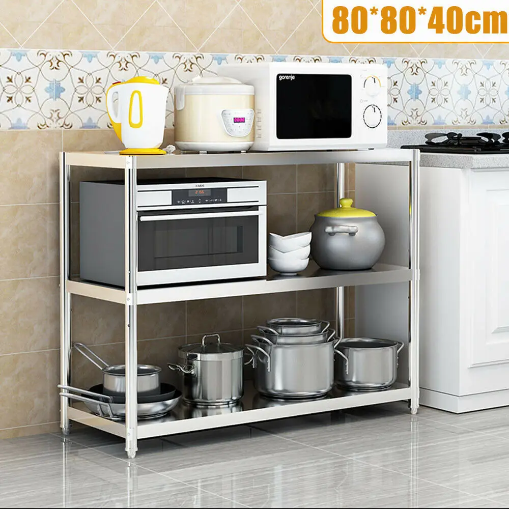 Heavy Duty Storage Shelving Organizador, Stainless Steel Rack, Prateleiras para Despensa, Restaurantes, Cozinhas, Grande