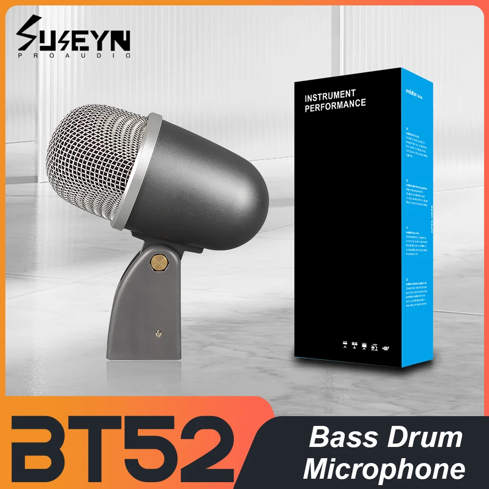 

BT52 Drum Microphone Instrument Kick Drum Bass Mic Dynamic Bass Snare Metal Body