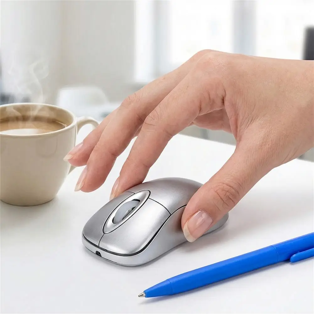 Small 1200 DPI Wired Mouse 3 Ways Wheel Mini Size USB Mouse Retractable Cable Compact Design Optical Mouse Office Travel