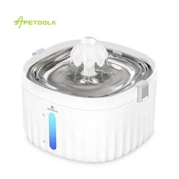 Fonte ultra silenciosa para gatos, APETDOLA Bebedor automático para gatos e cães de 2 l, fonte de água gatos com 6 camadas filtradas, 4 altura de fonte e bandeja de aço inoxidável