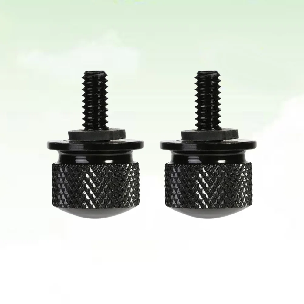 

2Pcs Motorbike Black Seat Bolt Round Knurled Billet Aluminum Anodized Screw Stainless Steel Quick Release No Tool