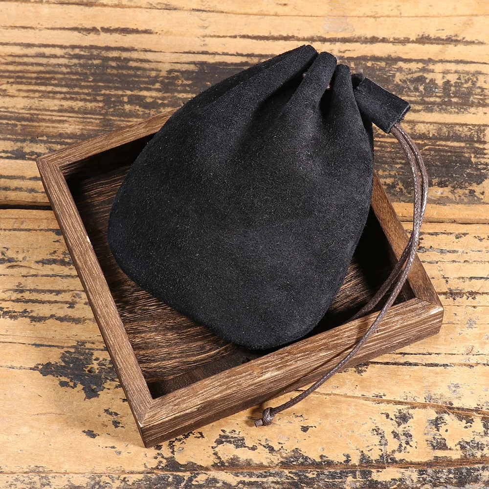 LUOKIR Herren-Geldbörse aus echtem Leder, schlicht, Vintage, kleine Kartentasche, Damen-Geldbörse aus Rindsleder, Schlüssel, Geld, Kordelzug, Aufbewahrungstaschen – Detail 16