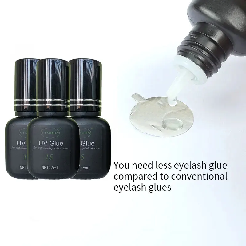 6ml UV Eyelashes Glue Microwave Phototherapy Clear Black Lashes Extensions supplies Adhesive Gel Soft 1S Quick Dry Long-Lasting