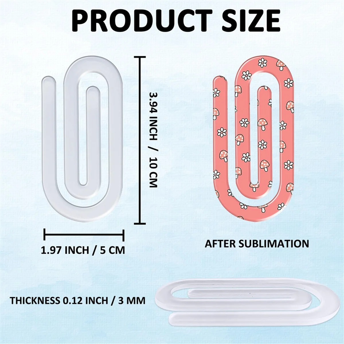 20 حزمة من مشابك ورق الأكريليك الفراغات التسامي، 4 بوصة × 2 بوصة مشابك ورق التسامي جامبو للمكتب والمدرسة المنزلية DIY