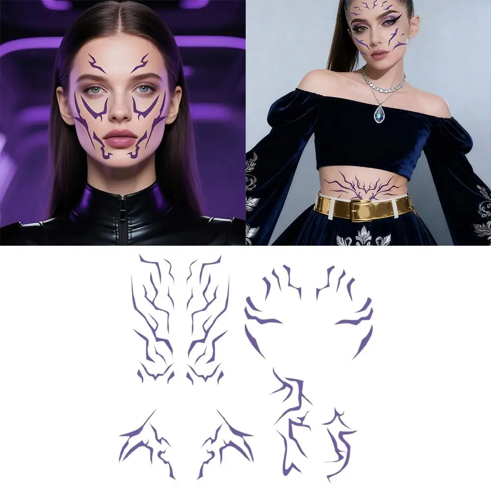KPop Demon Hunters Rumi Kang tatuaje temporal pegatina, arte corporal falso para Halloween Cosplay fiesta carnaval disfraz Accesorios