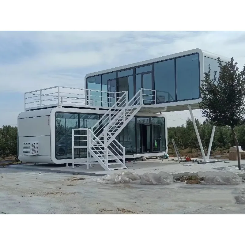 Apple Pod Cabins Modern Villa Style Modular Capsule House Fully Furnished Insulated Prefab Unit for High-End Residential Custom