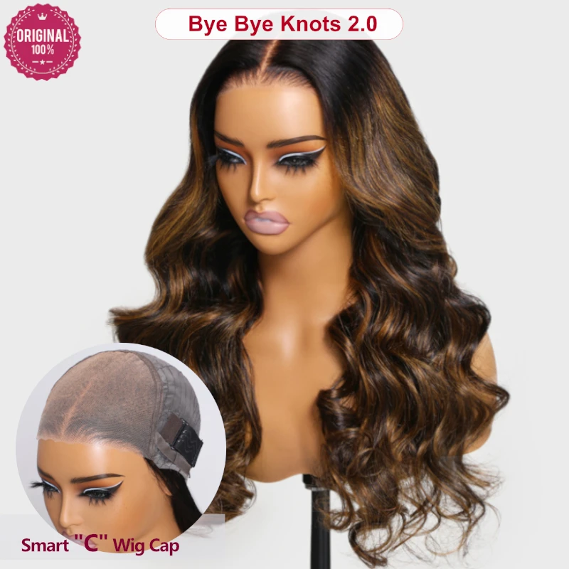 الجمال للأبد Balayage براون الجسم موجة 7x5 باروكة من شعر طبيعي بدون صمغ 13x4 الانفجارات موجة فضفاضة غلويليس شعر مستعار شعر الإنسان جاهز للارتداء